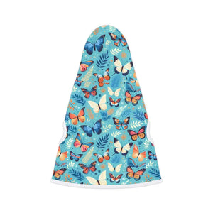 Butterfly Pattern Cat Hoodie White Rib - Trendy Feline Fashion - Dipaliz - Pet Hoodies