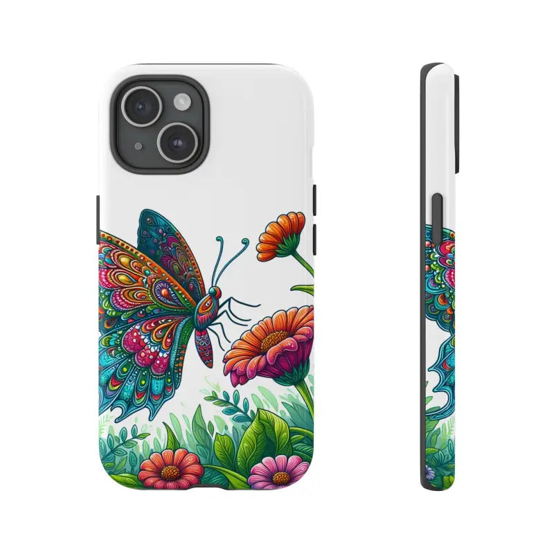 Style & Protection with Butterfly Tough Phone Cases - Iphone 15 / Glossy Case