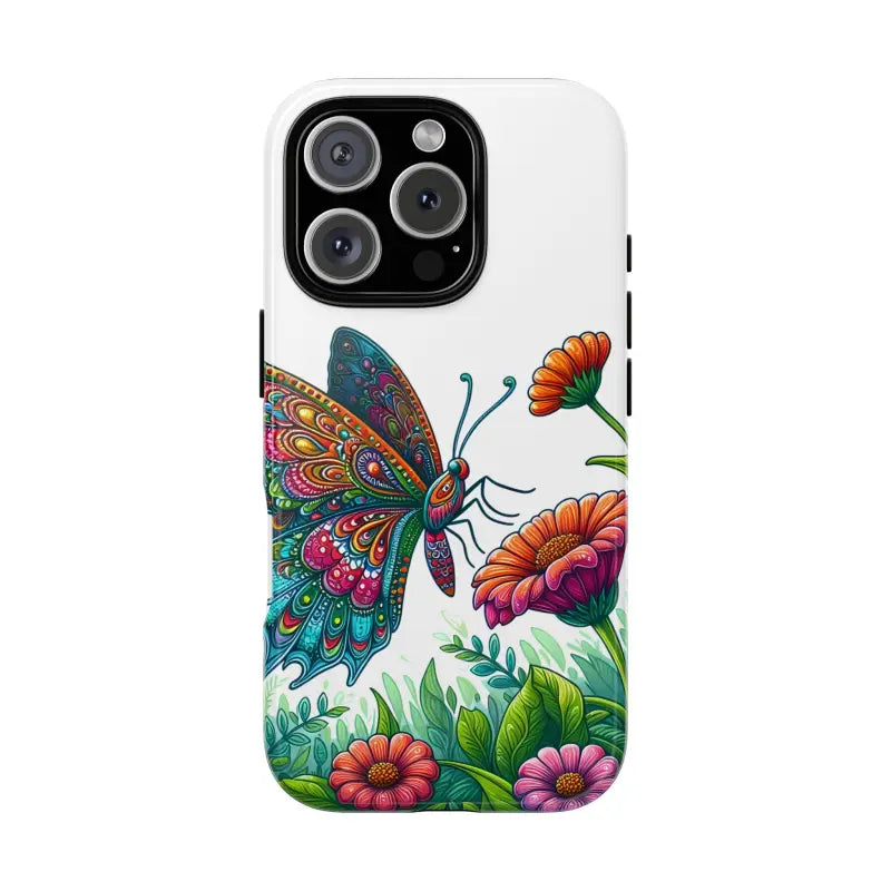 Style & Protection with Butterfly Tough Phone Cases - Iphone 16 Pro / Glossy Case