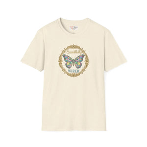 Butterfly Wired T-shirt - Vintage Floral Frame Graphic Tee - T-shirts
