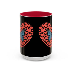 Butterfly Hearts Mug - Cozy Vibrant Ceramic Cup - Dipaliz - 15oz / Red - Mugs