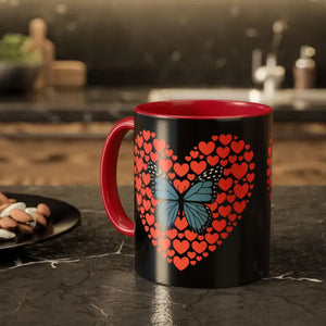 Butterfly Hearts Mug - Cozy Vibrant Ceramic Cup - Dipaliz - Mugs
