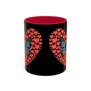 Butterfly Hearts Mug - Cozy Vibrant Ceramic Cup - Dipaliz - 11oz / Red - Mugs