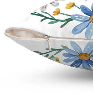 Spun Polyester Square Pillow Bees and Flowers Design - Dipaliz - Throw Pillows