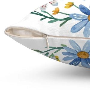 Spun Polyester Square Pillow Bees and Flowers Design - Dipaliz - Throw Pillows