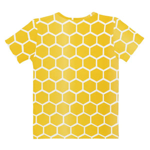 Bee Hive Pattern Tee - Bold Yellow Comfort Style - Dipaliz - T-shirts