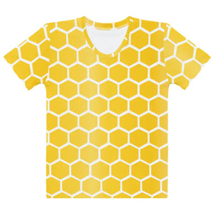 Bee Hive Pattern Tee - Bold Yellow Comfort Style - Dipaliz - Xs - T-shirts