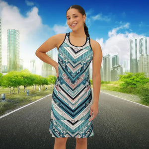 High Cut Racerback Dress - Vibrant Colors Advanced Print - Dipaliz - Dresses