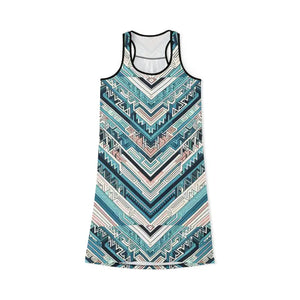 High Cut Racerback Dress - Vibrant Colors Advanced Print - Dipaliz - Xs / Black - Dresses