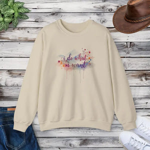 Sweatshirt - Floral Crewneck - Feminine Watercolor Quote - Dipaliz Sand / s
