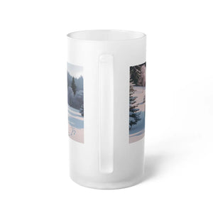 Frosted Glass Beer Mug - Cozy Cabin Winter Style - Dipaliz - Tumblers