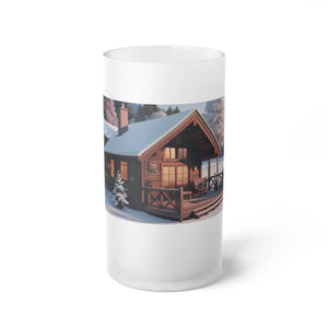 Frosted Glass Beer Mug - Cozy Cabin Winter Style - Dipaliz - Tumblers