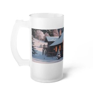 Frosted Glass Beer Mug - Cozy Cabin Winter Style - Dipaliz - Tumblers