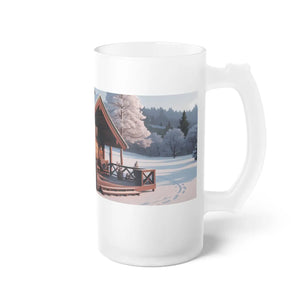 Frosted Glass Beer Mug - Cozy Cabin Winter Style - Dipaliz - Tumblers