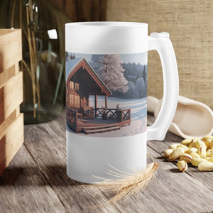 Frosted Glass Beer Mug - Cozy Cabin Winter Style - Dipaliz - Tumblers