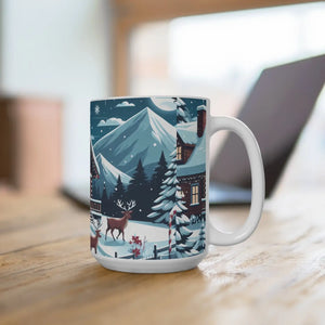 Cozy Winter Wonderland Mug - 15oz Ceramic Coffee Cup - Dipaliz - Mugs