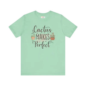 Cactus Makes Perfect Cotton Tee - Unisex Jersey T-shirt - Dipaliz - Heather Mint / s - T-shirts