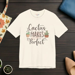 Cactus Makes Perfect Cotton Tee - Unisex Jersey T-shirt - Dipaliz - Natural / s - T-shirts