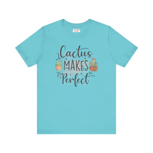 Cactus Makes Perfect Cotton Tee - Unisex Jersey T-shirt - Dipaliz - Turquoise / s - T-shirts