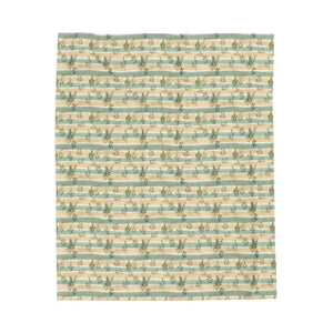 Cactus Stripe Velveteen Plush Blanket - Cozy Desert Throw - Dipaliz - 50’’ × 60’’ - Home Decor