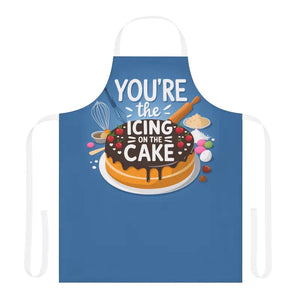 Ultimate Cake Lover’s Apron - Blue Icing Design - Dipaliz - one Size / White - Aprons