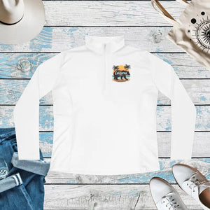 California Ladies Quarter Zip Pullover Stylish Comfort - Dipaliz - White / s - Sweatshirts