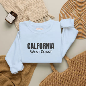 California West Coast Sweatshirt, Vintage College Crewneck Embroidered - Sweatshirts