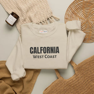 California West Coast Sweatshirt, Vintage College Crewneck Embroidered - Sweatshirts