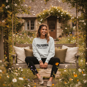 California West Coast Sweatshirt — Vintage College Crewneck, Embroidered