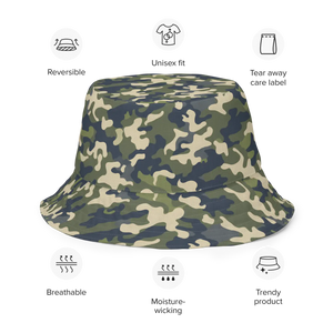 Camo Reversible Bucket Hat - Streetwear Polyester - Dipaliz - Hats