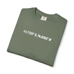 Custom Garment-dyed Tee - Special Places Coordinates - Dipaliz - T-shirts - s