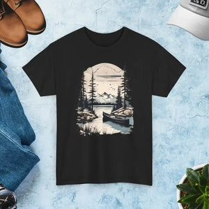 Adventure Awaits Landscape Tee - Heavy Cotton Outdoor Shirt - Dipaliz - Black / s - T-shirts