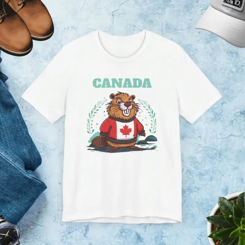 Celebrate Canada Day: Beaver Unisex Jersey Short Sleeve Tee - White / s T-shirt