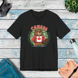 Cozy Canada Day Beaver Tee Soft Cotton Jersey - Dipaliz - T-shirts