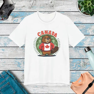 Canada Day Beaver Tee - Soft Unisex Jersey Cotton - Dipaliz - White / s - T-shirts