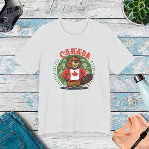 Canada Day Beaver Tee - Soft Unisex Jersey Cotton - Dipaliz - Ash / s - T-shirts