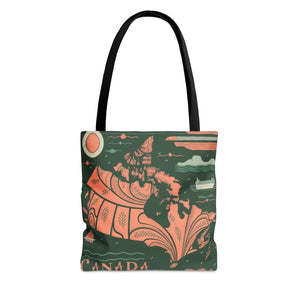 Vibrant Tote Bag - Map of Canada Polyester - Dipaliz - Bags