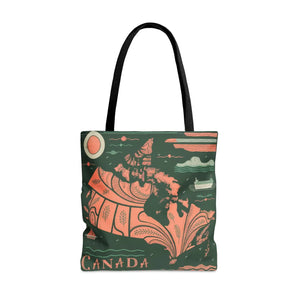 Vibrant Tote Bag - Map of Canada Polyester - Dipaliz - Bags