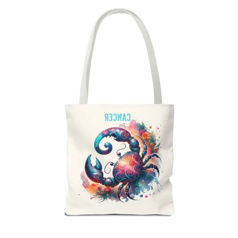 Cancer Zodiac Tote Bag with Black Cotton Handles - Three Sizes Available - Bags