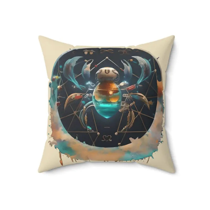 Cancer Zodiac Polyester Throw Pillow - Cosmic Comfort and Charm - 18’’ × Home Decor