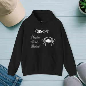 Cancer Zodiac Sign Unisex Heavy Blend™ Hooded Sweatshirt - Black / s - Hoodies