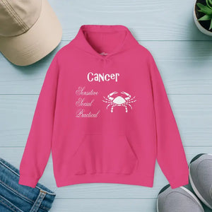 Cancer Zodiac Sign Unisex Heavy Blend™ Hooded Sweatshirt - Heliconia / s - Hoodies