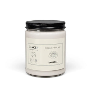 Personalized Cancer Zodiac Soy Candle – 9oz - Dipaliz - Candles