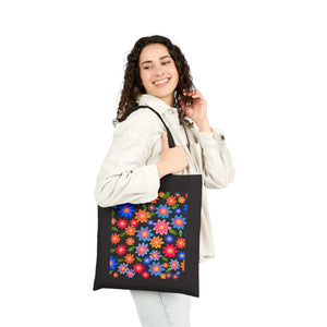 Bright Retro Floral Canvas Tote - Sturdy Cotton - Dipaliz - Bags