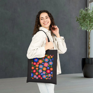 Bright Retro Floral Canvas Tote - Sturdy Cotton - Dipaliz - Bags