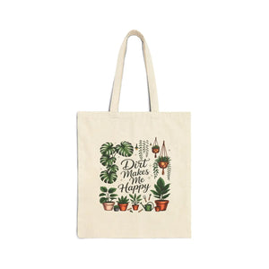 Botanical print canvas shopping tote from DipaliZ — full bag view