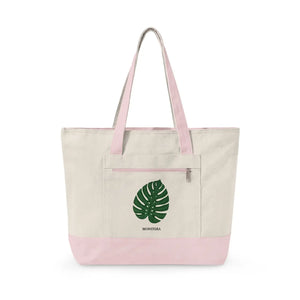 Large Monstera Leaf Tote Bag - Eco Canvas Market - Dipaliz - Bags