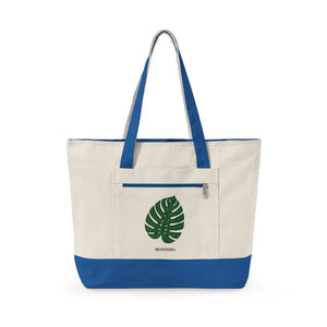 Large Monstera Leaf Tote Bag - Eco Canvas Market - Dipaliz - Bags