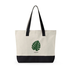 Large Monstera Leaf Tote Bag - Eco Canvas Market - Dipaliz - Bags