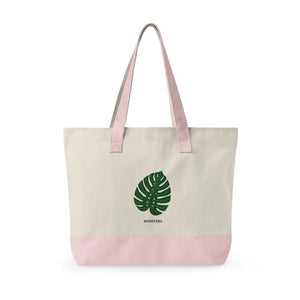 Large Monstera Leaf Tote Bag - Eco Canvas Market - Dipaliz - Bags